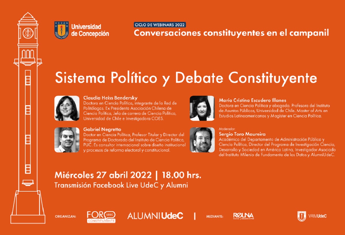 Sistema Político y Debate Constitucional será próximo webinar de Ciclo  